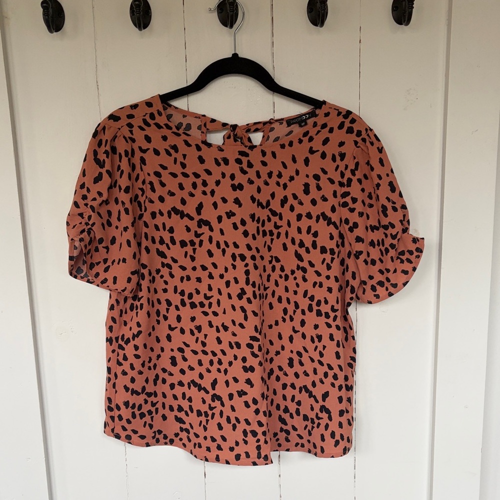 Papermoon Animal Print Blouse in Brown and Black